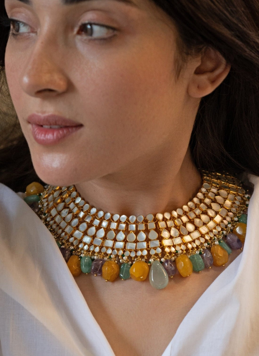 Do Taara Gold Plated Kundan And Pearl Necklace SetFabilicious Fashion