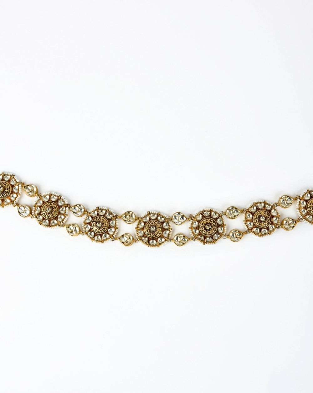 Gold Plated Kundan And Pearls Bridal Matha Patti Vivinia by Vidhi Mehra - Fabilicious Fashion