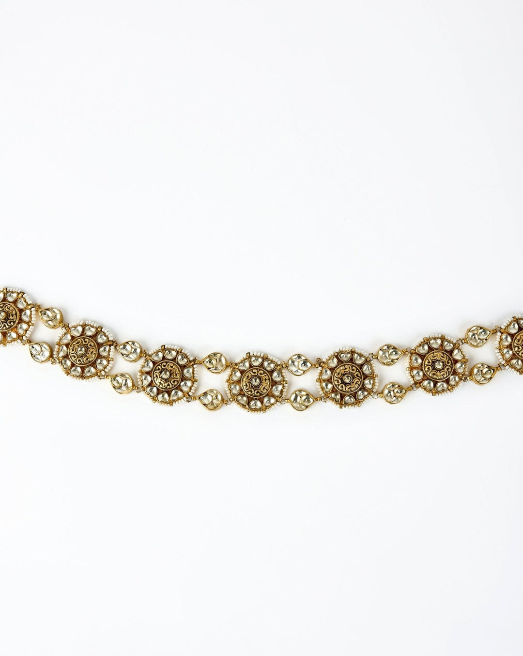 Gold Plated Kundan And Pearls Bridal Matha Patti Vivinia by Vidhi Mehra - Fabilicious Fashion