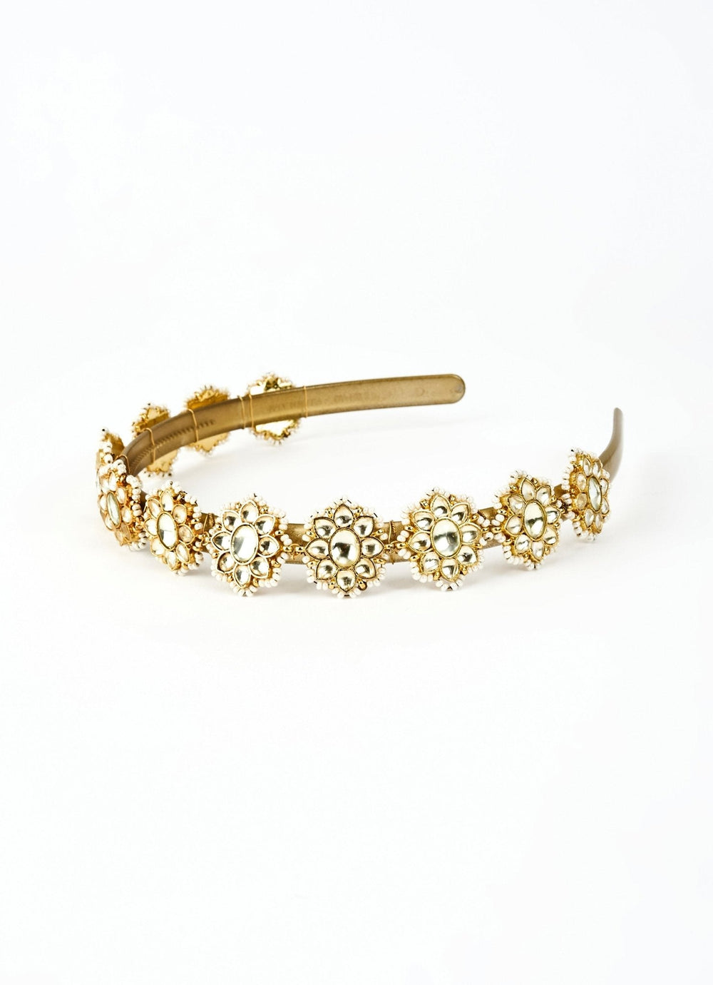 Gold Plated Kundan And Polki Matha Patti Vivinia by Vidhi Mehra - Fabilicious Fashion