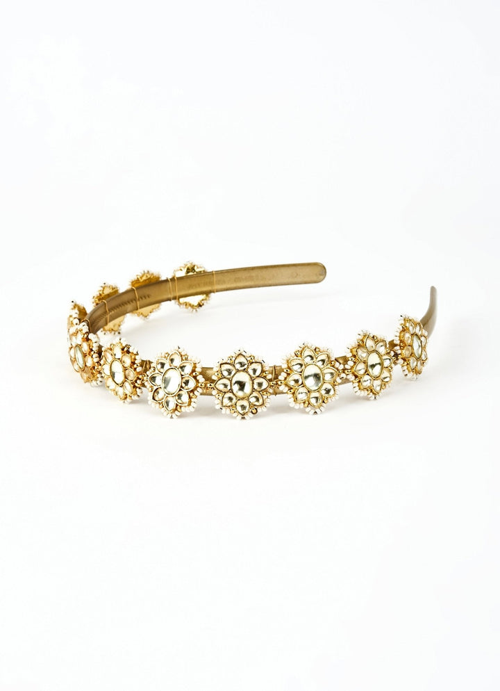 Gold Plated Kundan And Polki Matha Patti Vivinia by Vidhi Mehra - Fabilicious Fashion