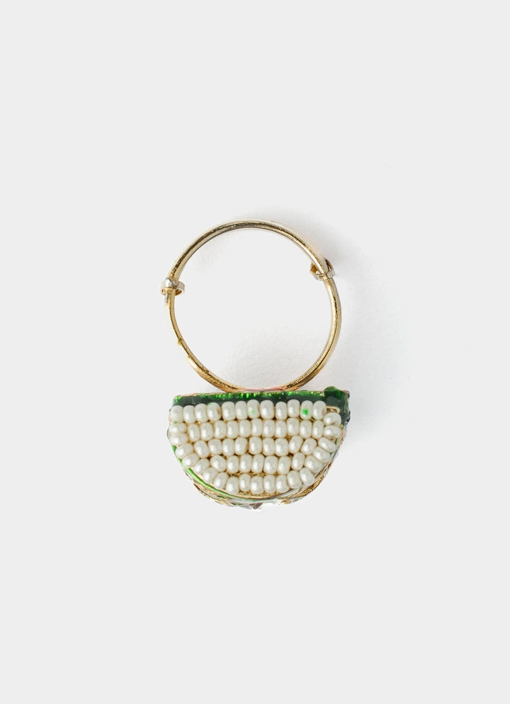 Gold Plated Kundan And Polki Ring Vivinia by Vidhi Mehra - Fabilicious Fashion