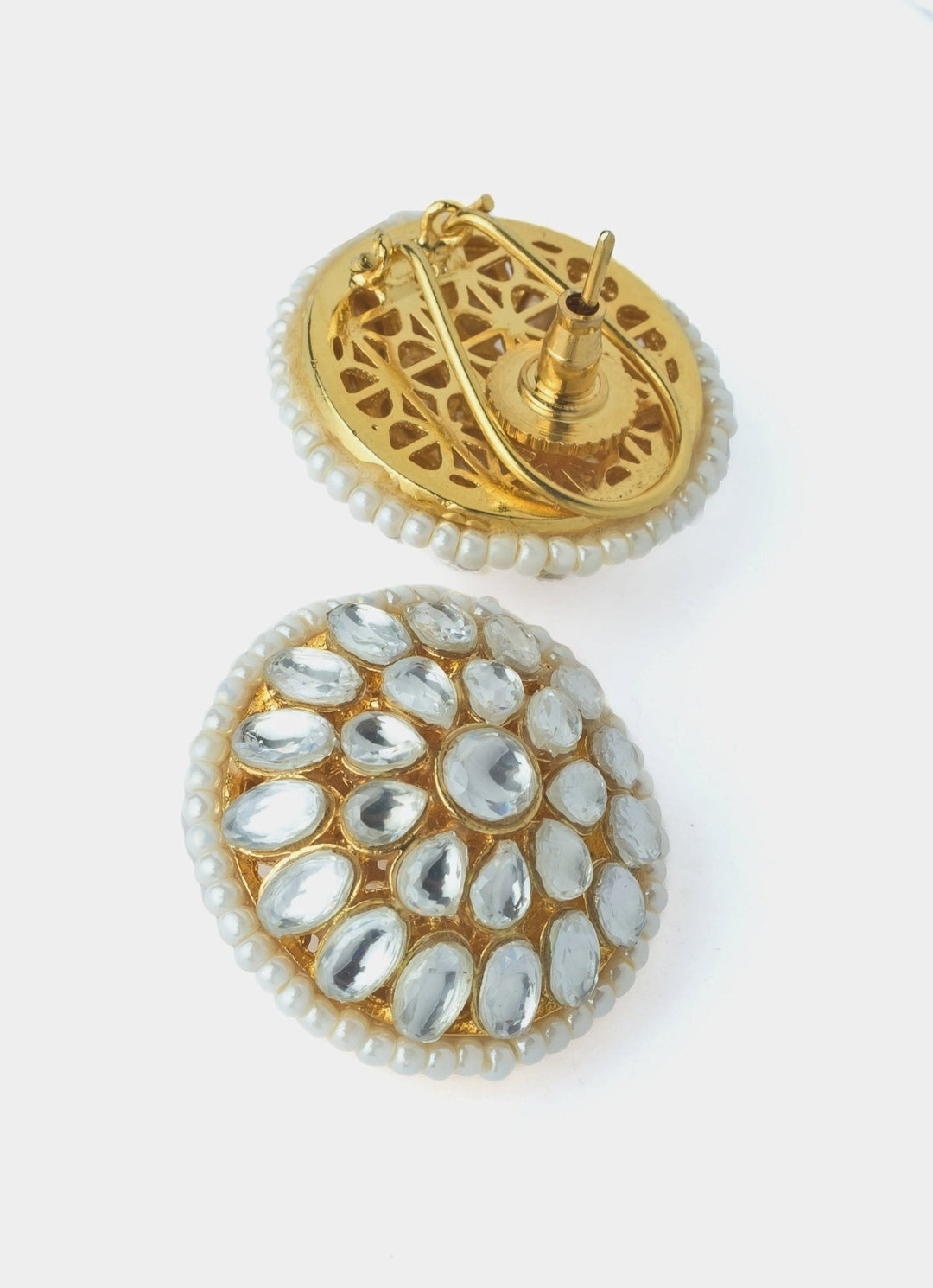 Gold Plated Kundan And White Stone Choker Necklace Set Vivinia by Vidhi Mehra - Fabilicious Fashion