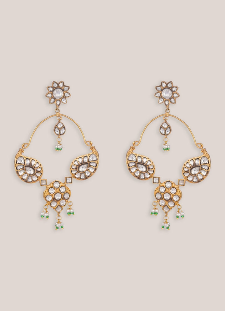 Gold Plated Kundan Chandbaali Zevar by Geeta - Fabilicious Fashion