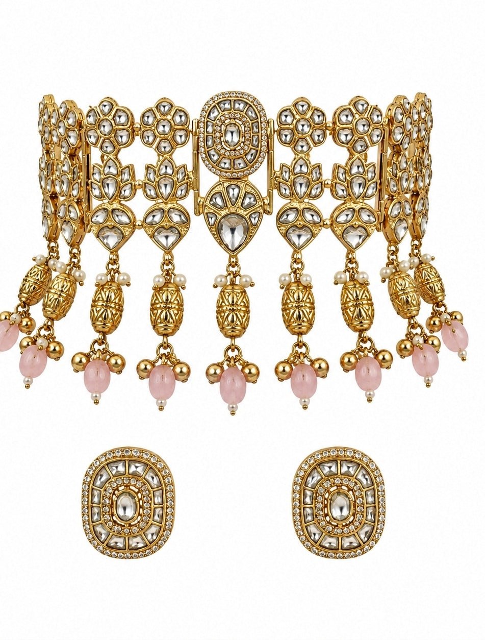 Vivinia By Vidhi Mehra Gold Plated Kundan Choker Necklace SetFabilicious Fashion
