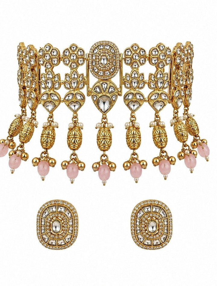 Vivinia By Vidhi Mehra Gold Plated Kundan Choker Necklace SetFabilicious Fashion