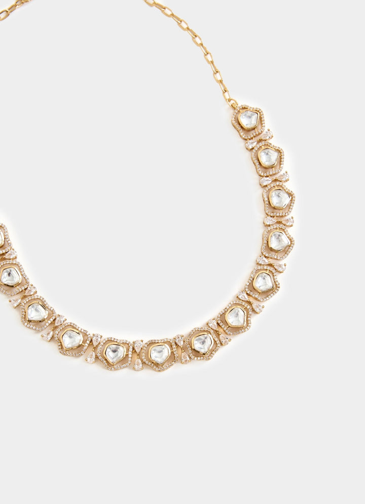 Gold Plated Kundan Choker Set Vivinia By Vidhi Mehra - Fabilicious Fashion