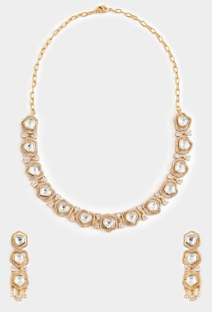 Gold Plated Kundan Choker Set Vivinia By Vidhi Mehra - Fabilicious Fashion