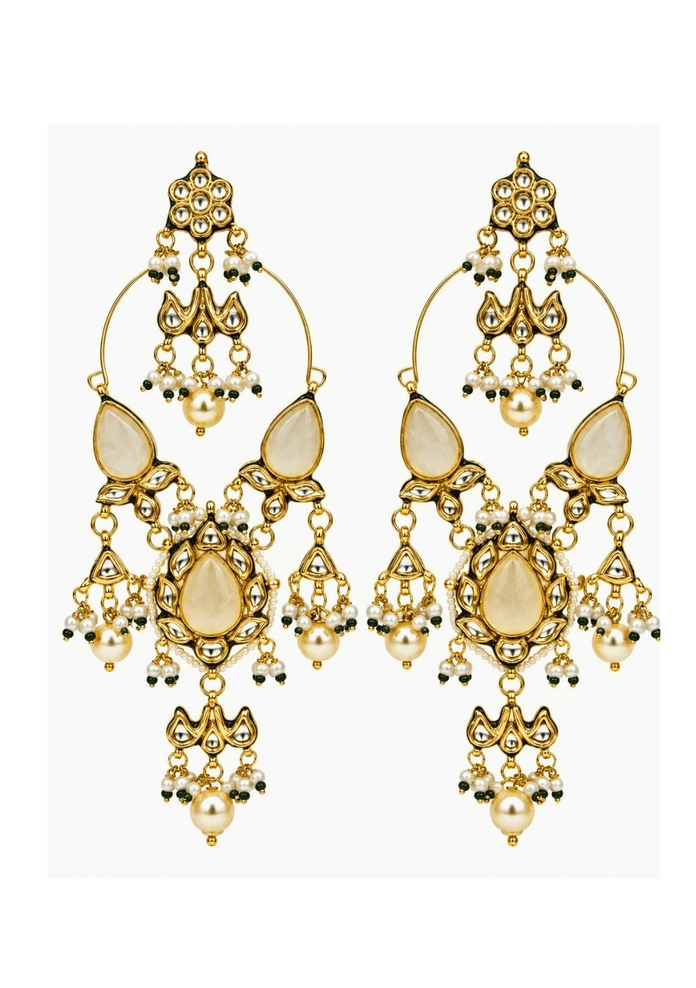 Vivinia By Vidhi Mehra Gold Plated Kundan Drop EarringsFabilicious Fashion