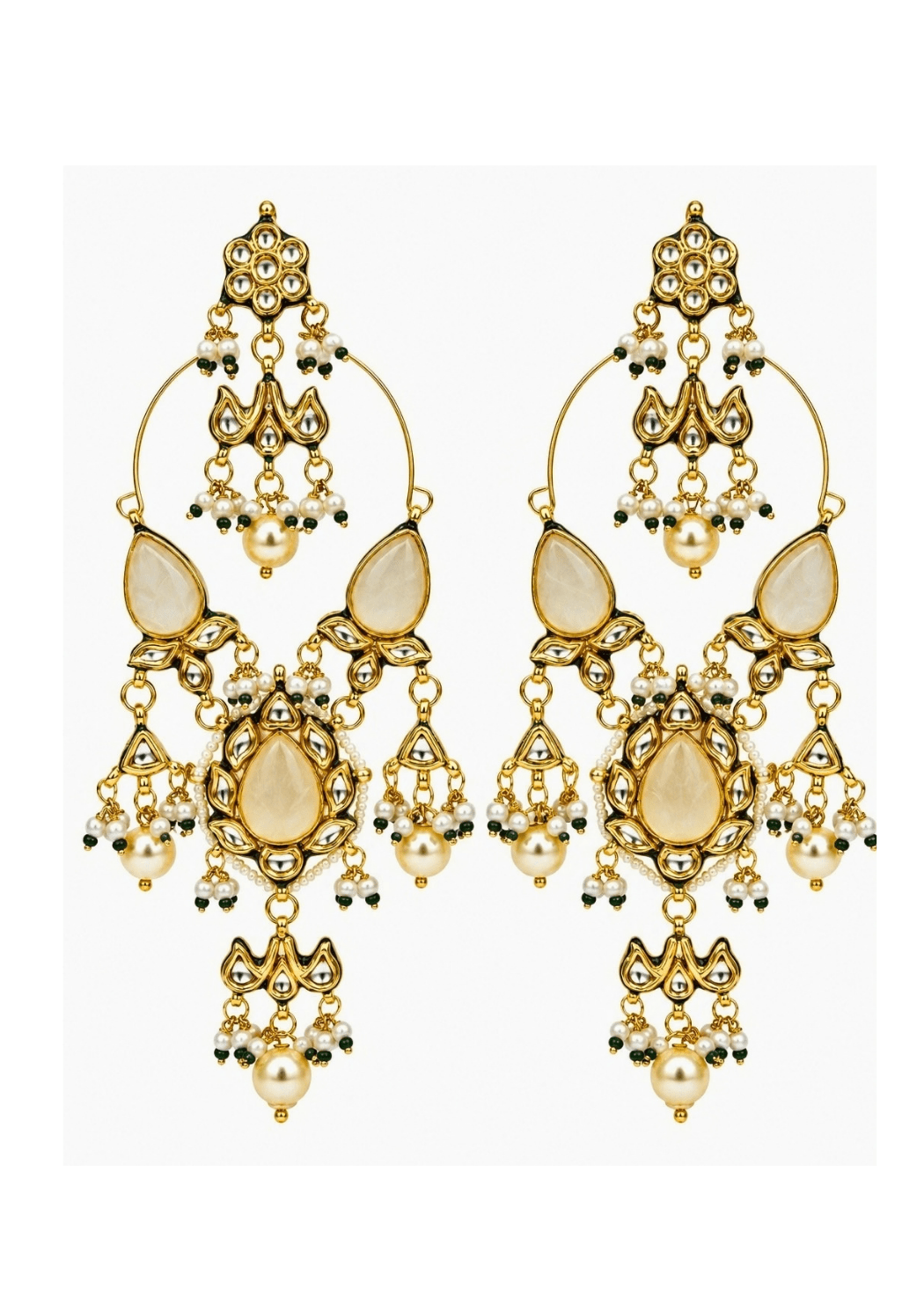 Vivinia By Vidhi Mehra Gold Plated Kundan Drop EarringsFabilicious Fashion