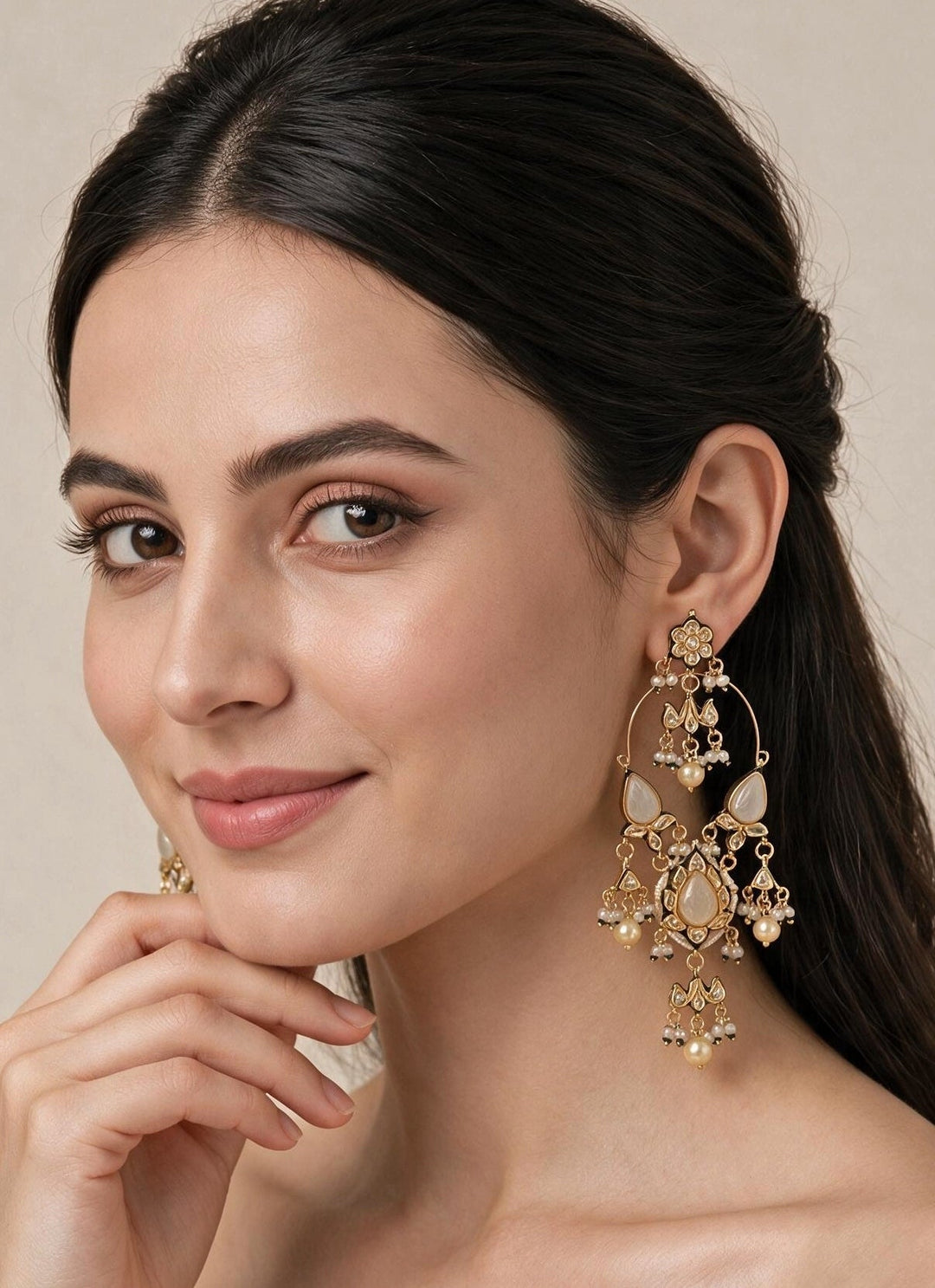 Vivinia By Vidhi Mehra Gold Plated Kundan Drop EarringsFabilicious Fashion