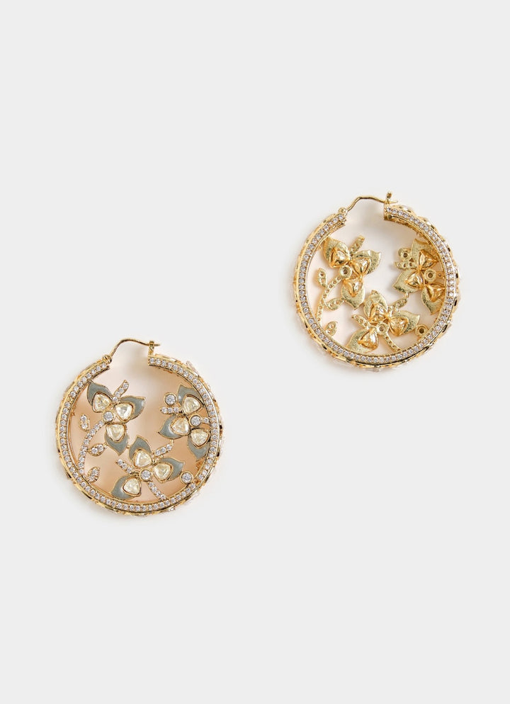 Gold Plated Kundan Drop Earrings Vivinia By Vidhi Mehra - Fabilicious Fashion