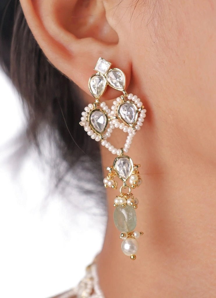 Gold Plated Kundan, Pearl And Meenakari Choker Set Mr Jewels - Fabilicious Fashion