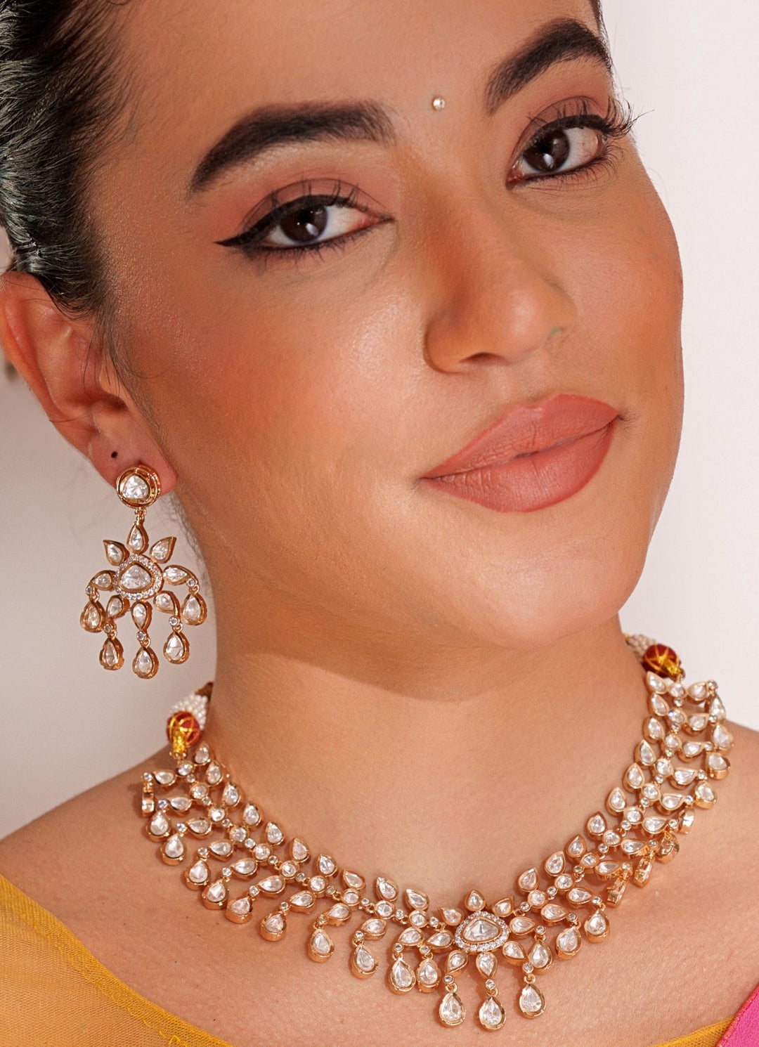 Gold Plated Kundan Polki Choker Set Zevar by Geeta - Fabilicious Fashion