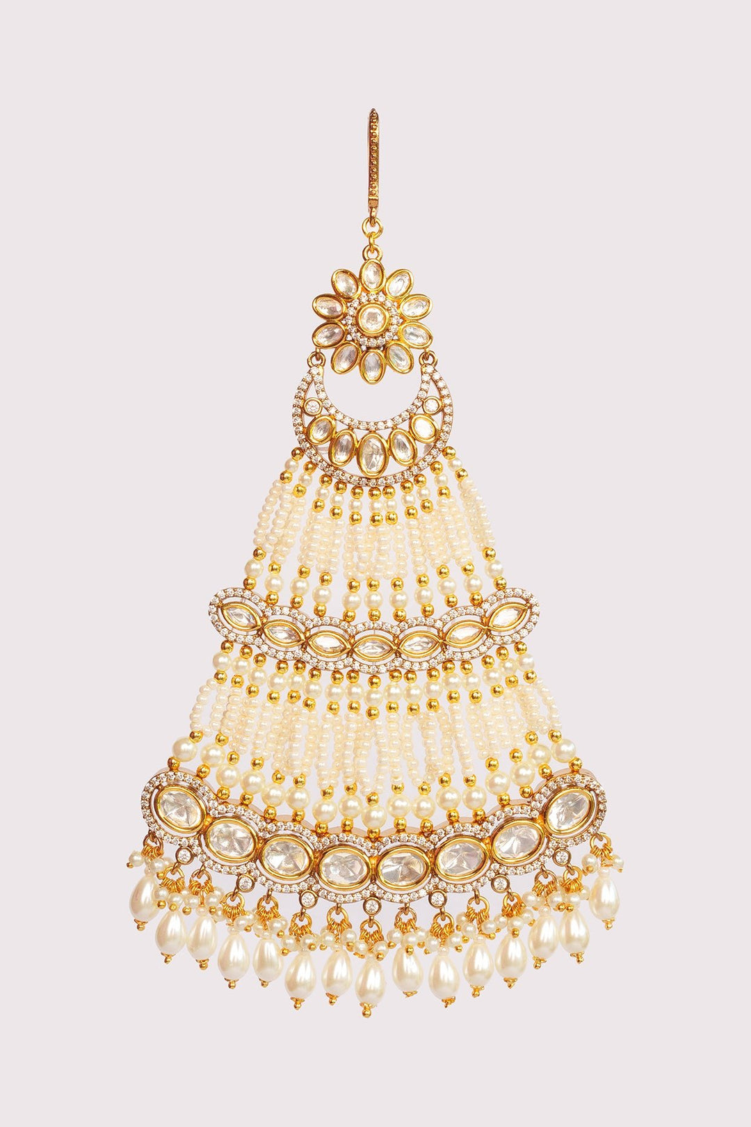 Gold Plated Kundan Polki Passa Zevar by Geeta - Fabilicious Fashion