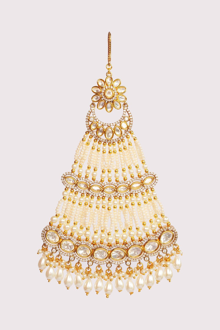 Gold Plated Kundan Polki Passa Zevar by Geeta - Fabilicious Fashion