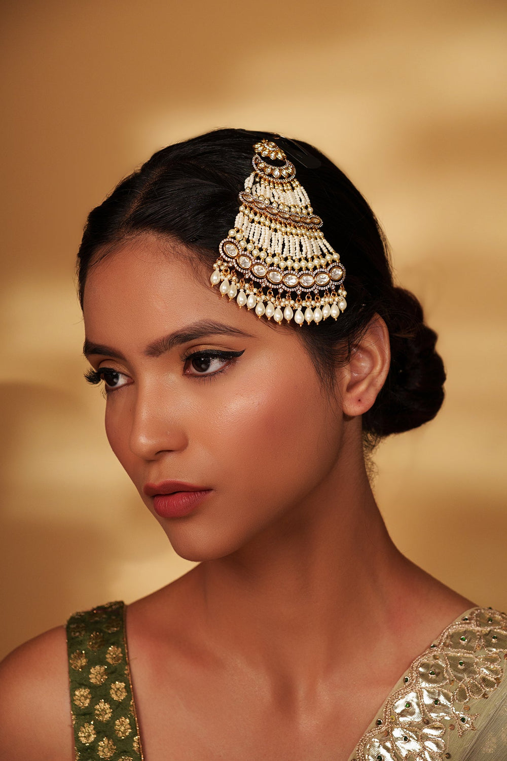 Gold Plated Kundan Polki Passa Zevar by Geeta - Fabilicious Fashion