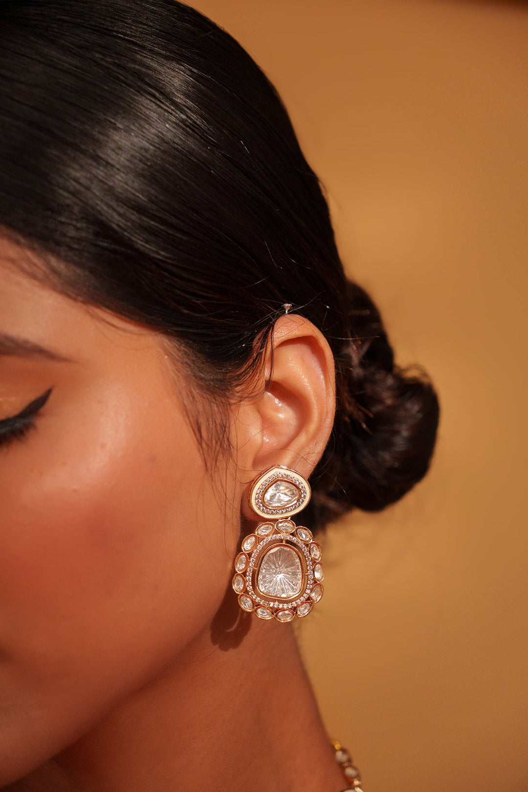 Gold Plated Kundan Polki Pendant Necklace Set Zevar by Geeta - Fabilicious Fashion
