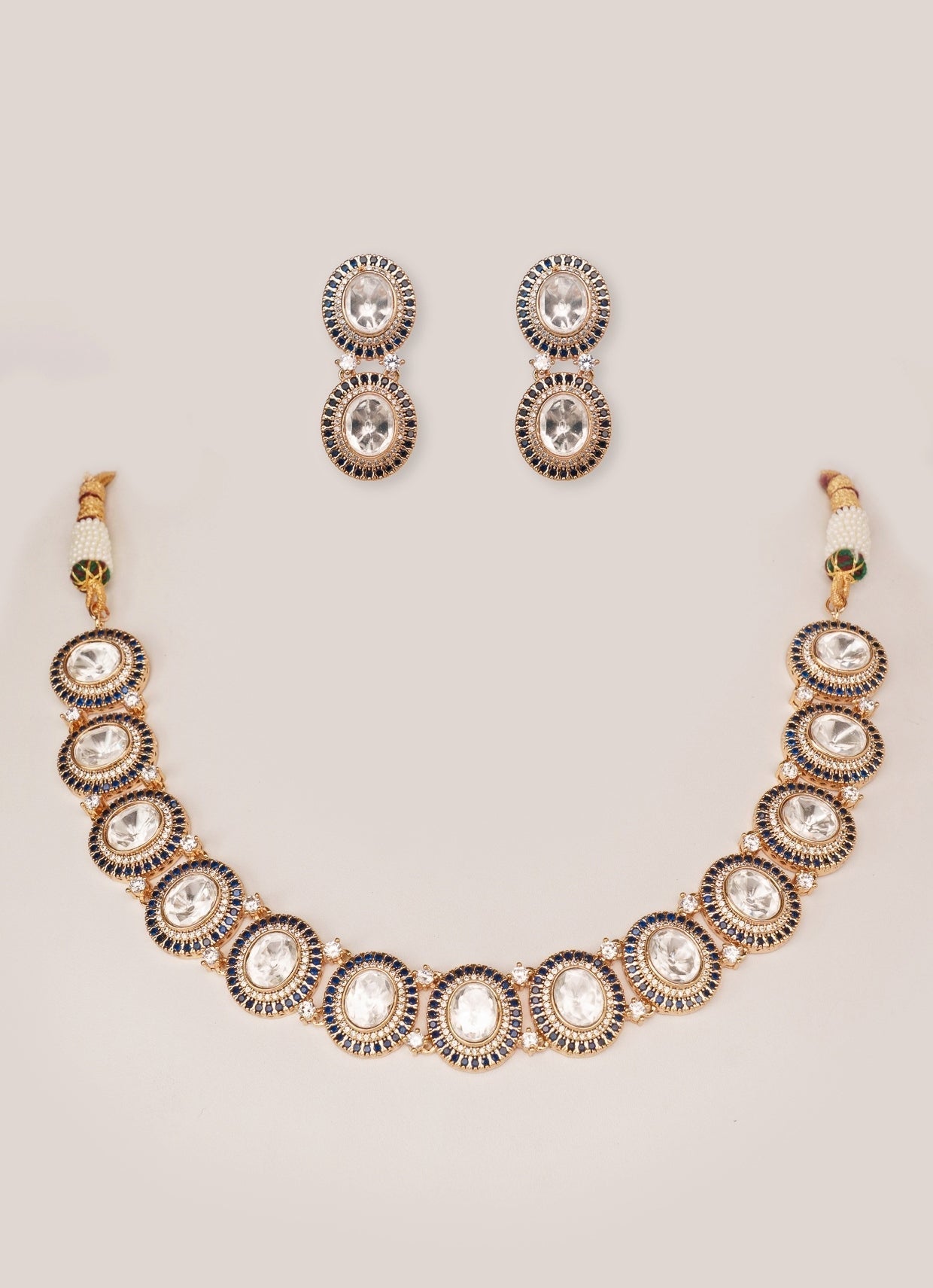 Gold Plated Kundan Studded Necklace Set