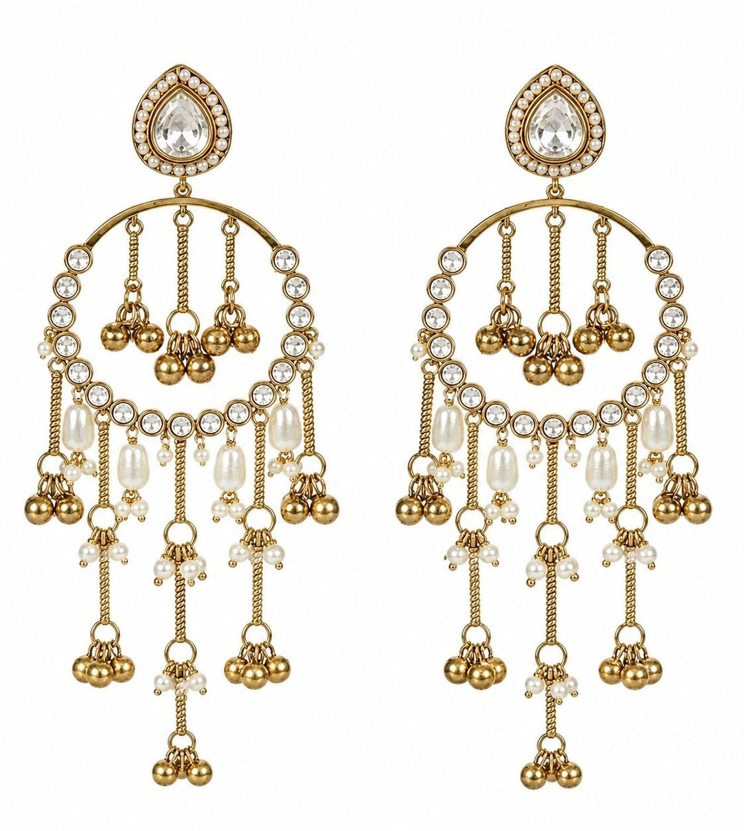 Vivinia By Vidhi Mehra Gold Plated Kundan Tassel ChandbaaliFabilicious Fashion