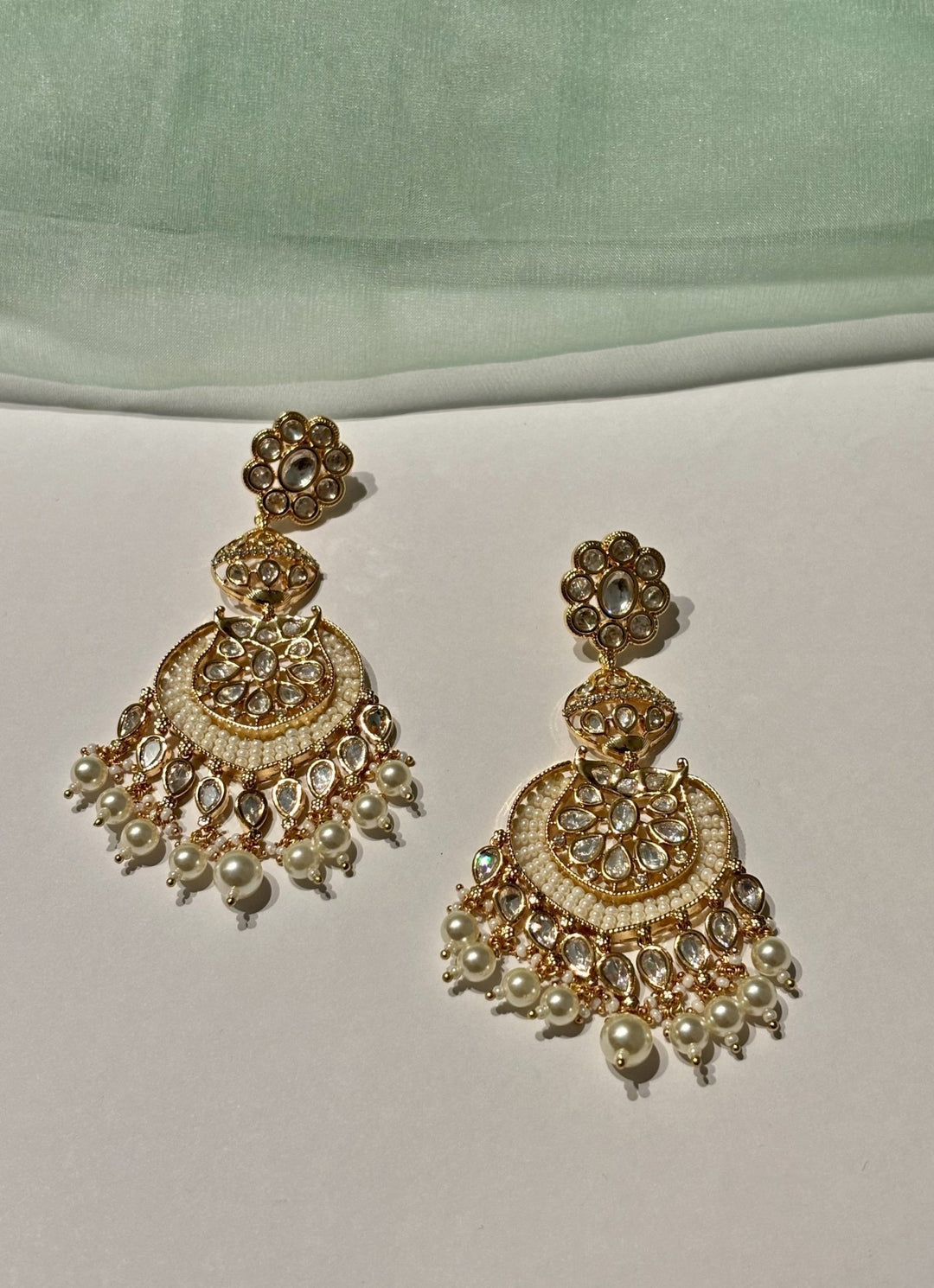 Naymee Gold Plated Long Kundan EarringsFabilicious Fashion