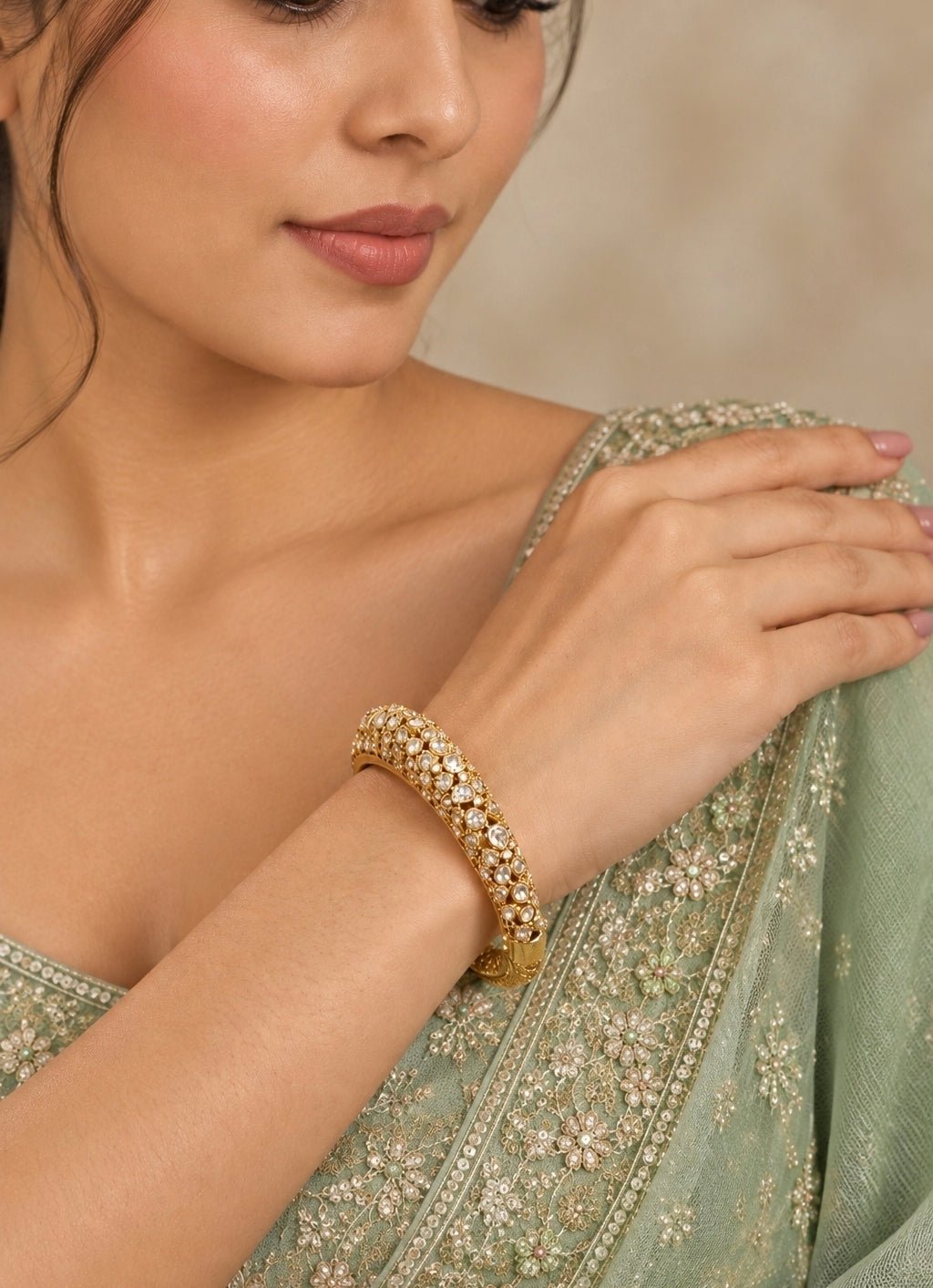 Zevar by Geeta Gold Plated Moissanite KadaFabilicious Fashion