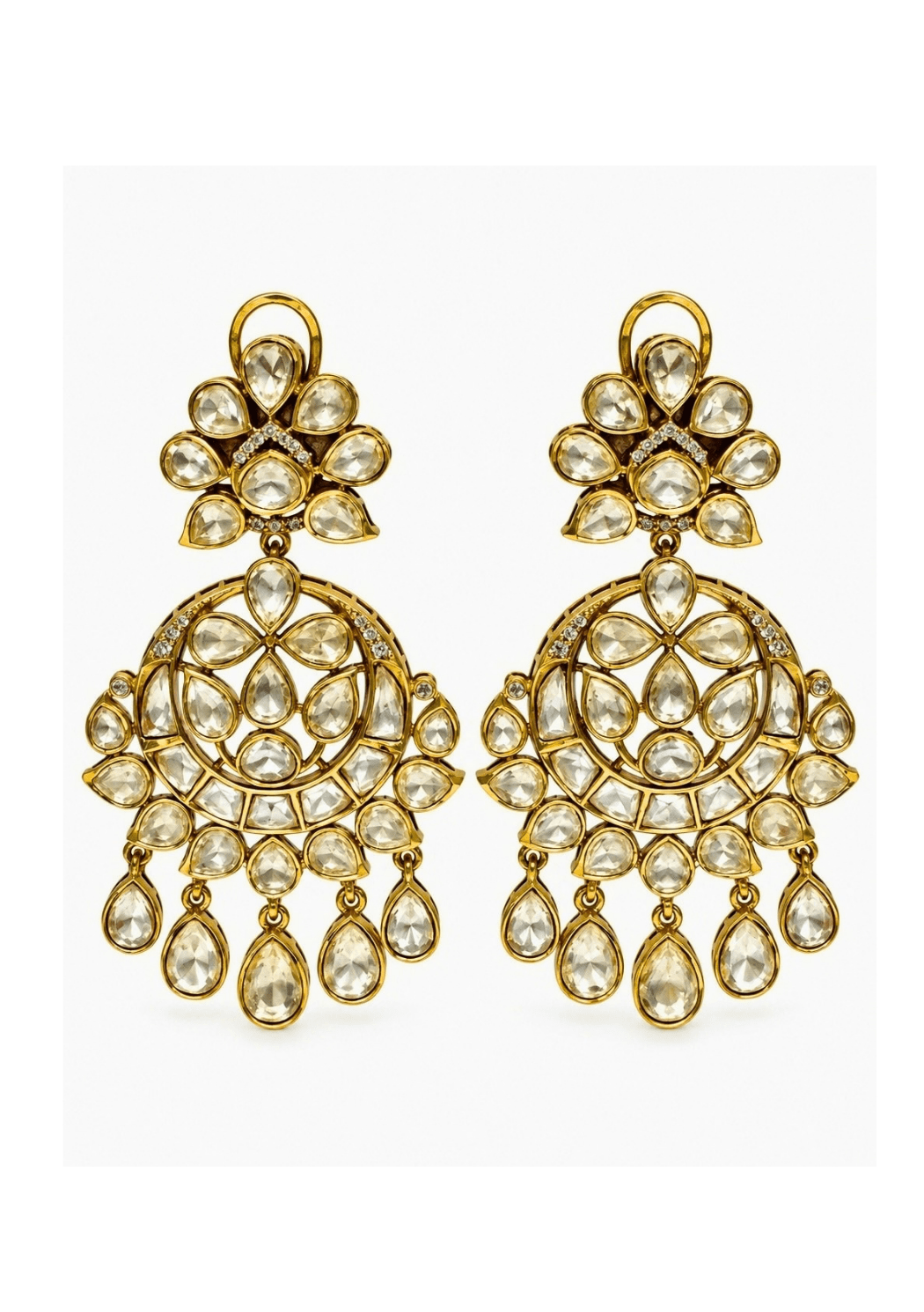 Vivinia By Vidhi Mehra Gold Plated Moissanite Polki Drop EarringsFabilicious Fashion