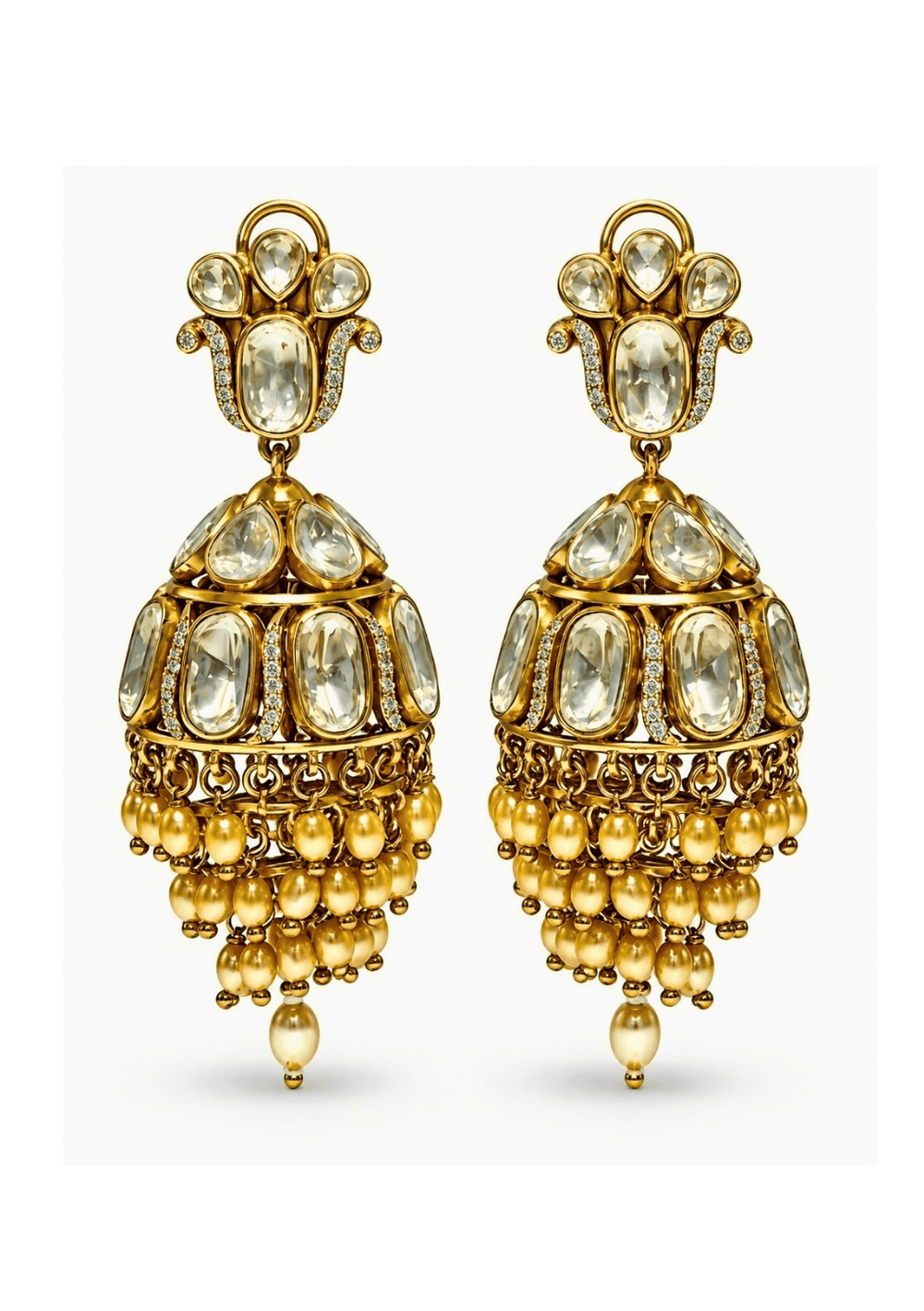 Vivinia By Vidhi Mehra Gold Plated Moissanite Polki JhumkaFabilicious Fashion