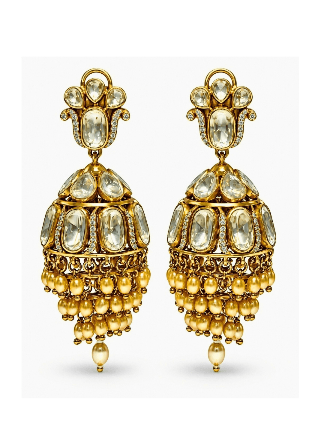 Vivinia By Vidhi Mehra Gold Plated Moissanite Polki JhumkaFabilicious Fashion