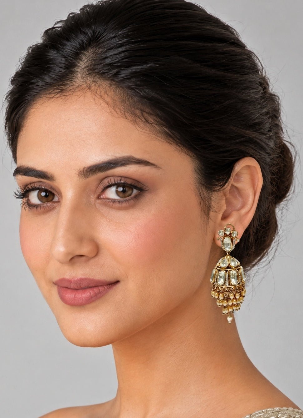 Vivinia By Vidhi Mehra Gold Plated Moissanite Polki JhumkaFabilicious Fashion