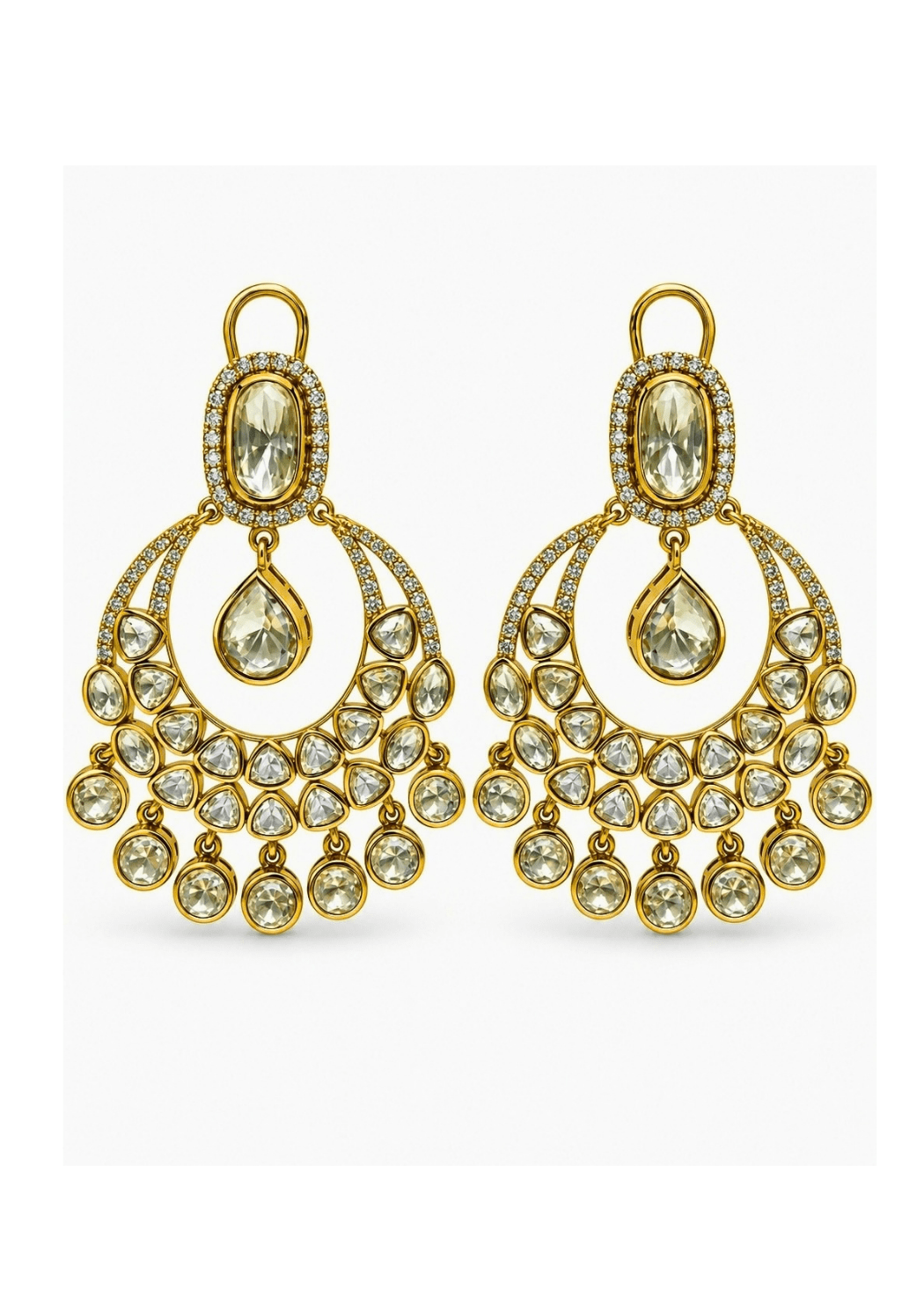 Vivinia By Vidhi Mehra Gold Plated Moissanite Polki Statement EarringsFabilicious Fashion