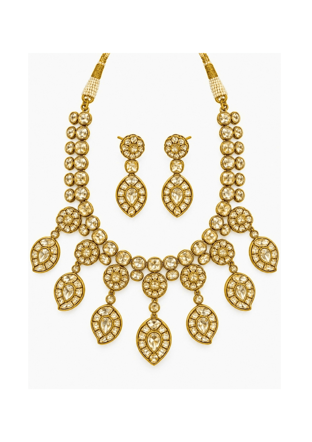 Vivinia By Vidhi Mehra Gold Plated Moissanite Polki Statement Necklace SetFabilicious Fashion