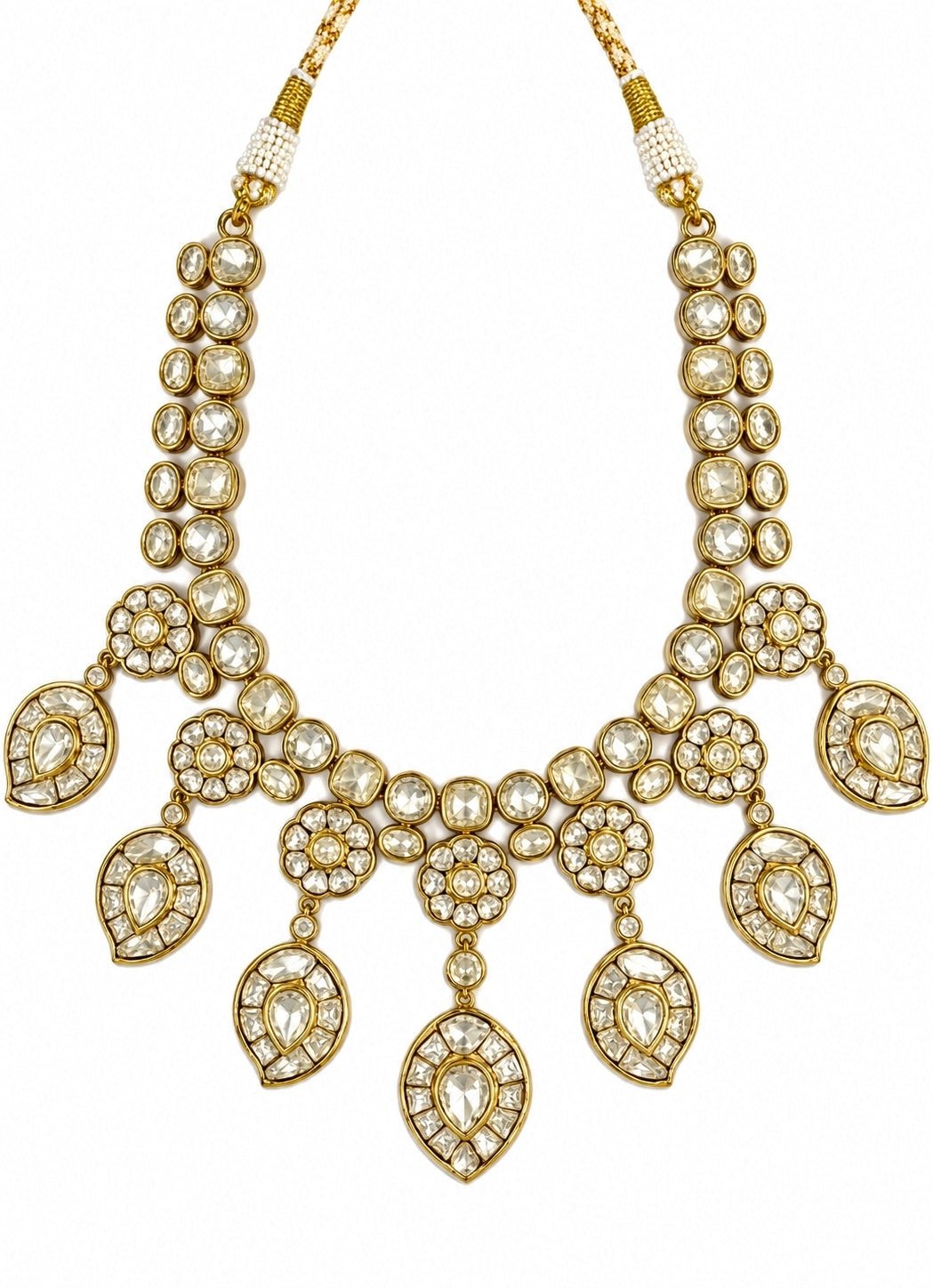 Vivinia By Vidhi Mehra Gold Plated Moissanite Polki Statement Necklace SetFabilicious Fashion