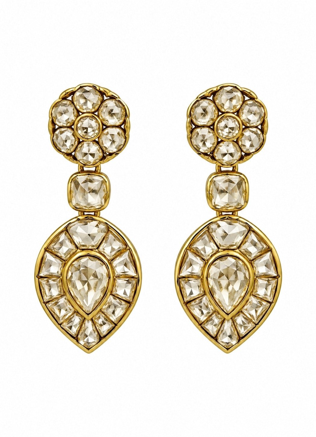 Vivinia By Vidhi Mehra Gold Plated Moissanite Polki Statement Necklace SetFabilicious Fashion