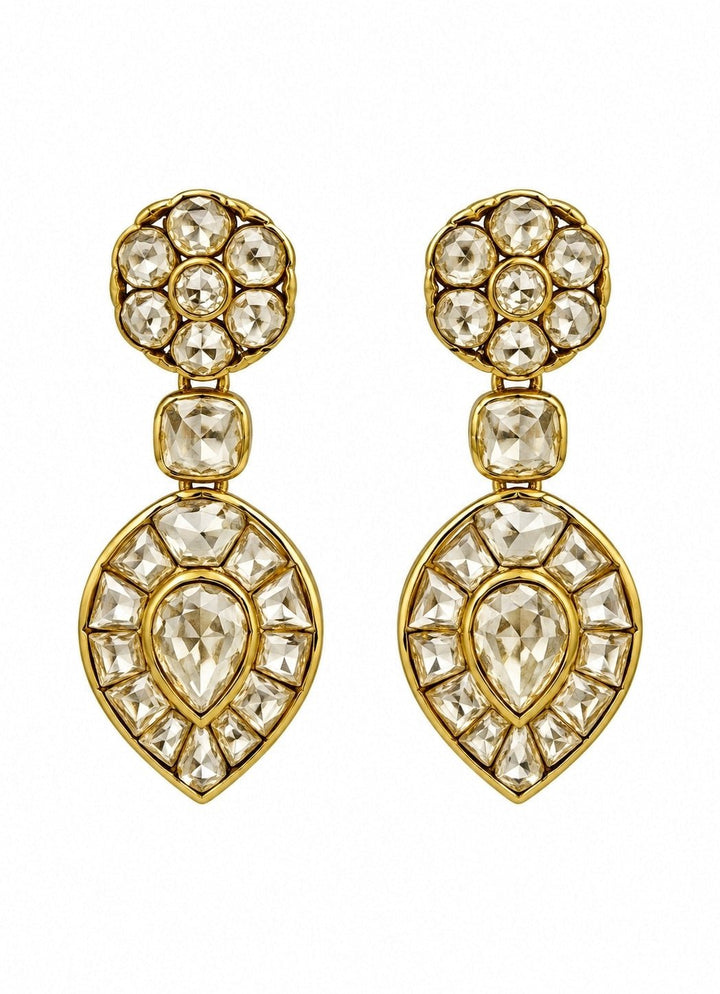 Vivinia By Vidhi Mehra Gold Plated Moissanite Polki Statement Necklace SetFabilicious Fashion