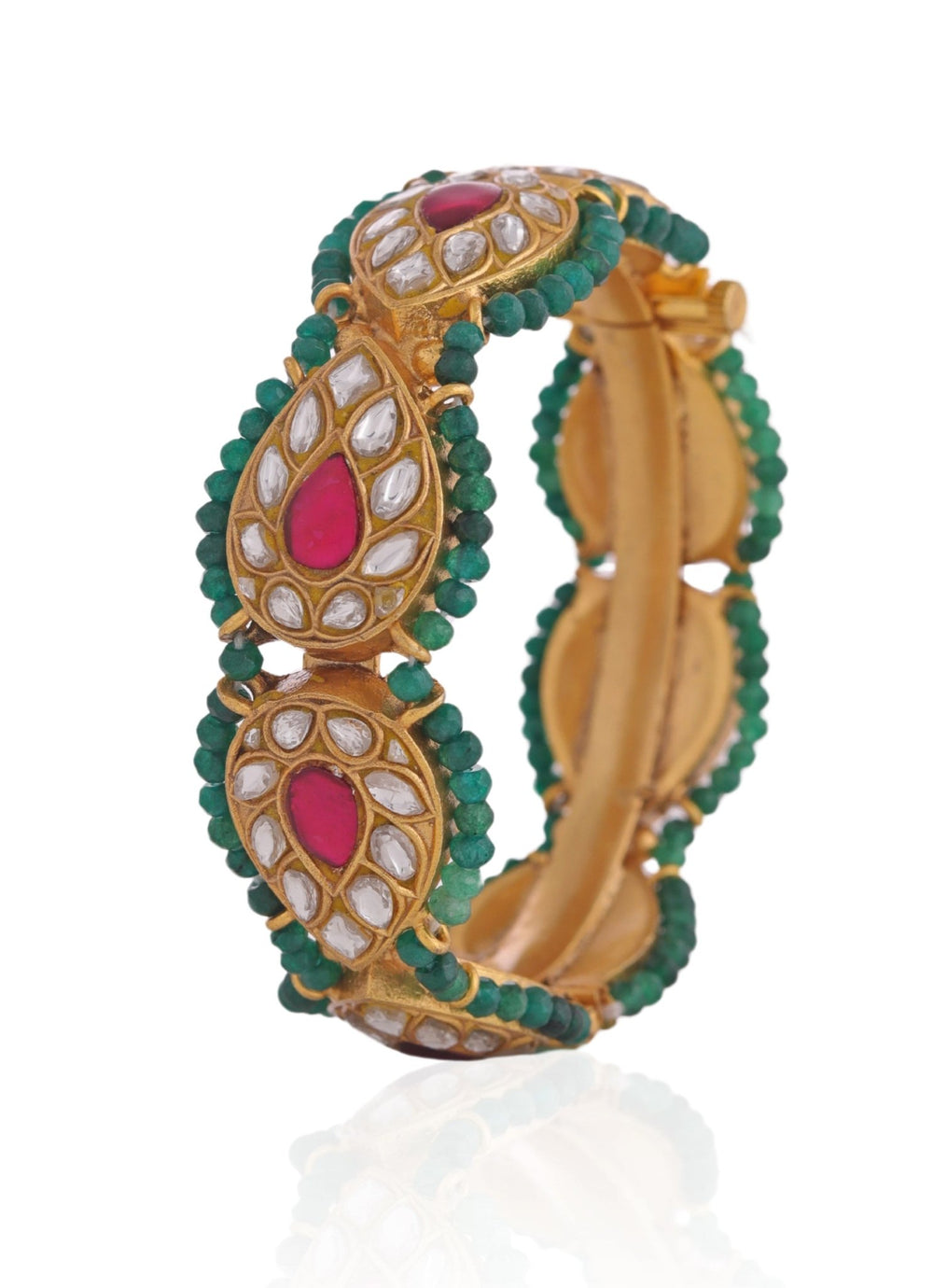Gold Plated Multi Colour Bangle Riana by Shikha Jindal - Fabilicious Fashion