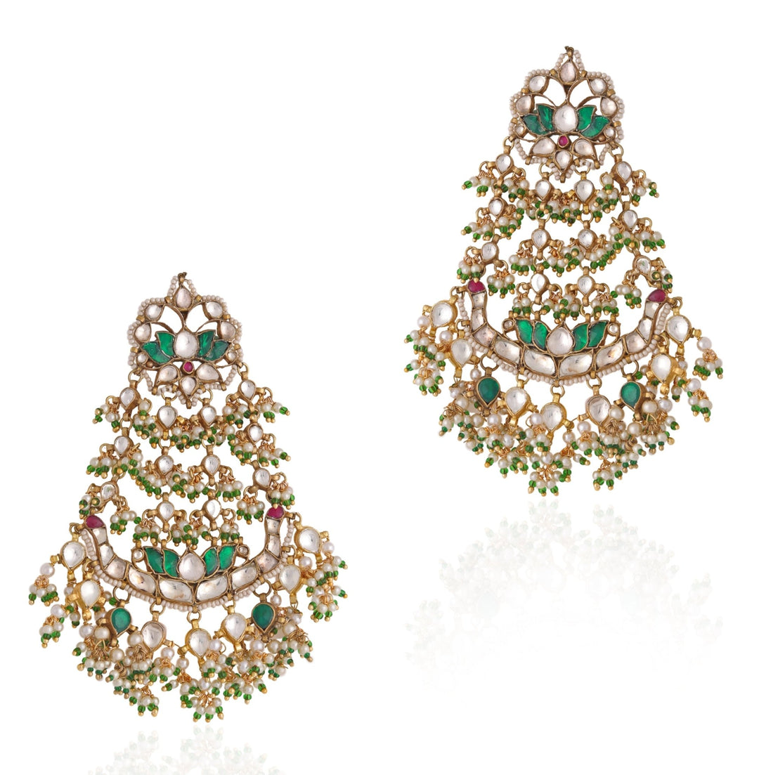 Gold Plated Multi Colour Earrings Riana by Shikha Jindal - Fabilicious Fashion