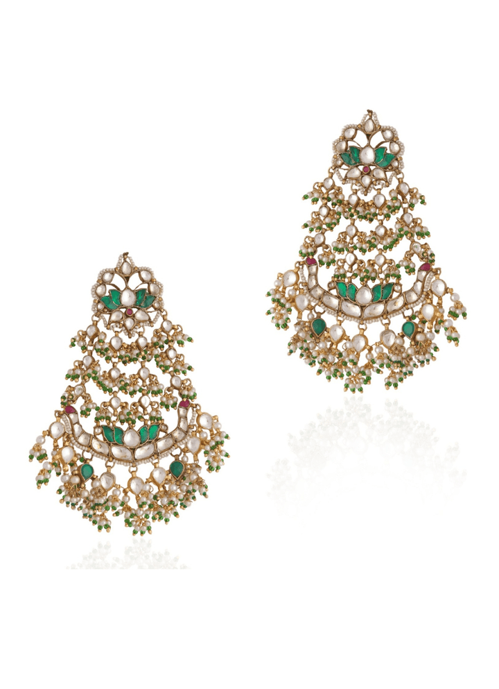 Gold Plated Multi Colour Earrings Riana by Shikha Jindal - Fabilicious Fashion