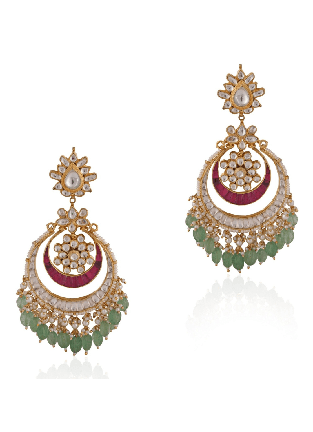Gold Plated Multi Colour Stone Earrings Riana by Shikha Jindal - Fabilicious Fashion
