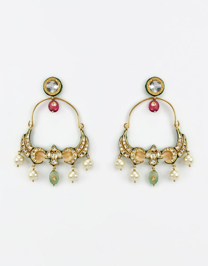 Gold Plated Multi Kundan Danglers Earrings Vivinia by Vidhi Mehra - Fabilicious Fashion