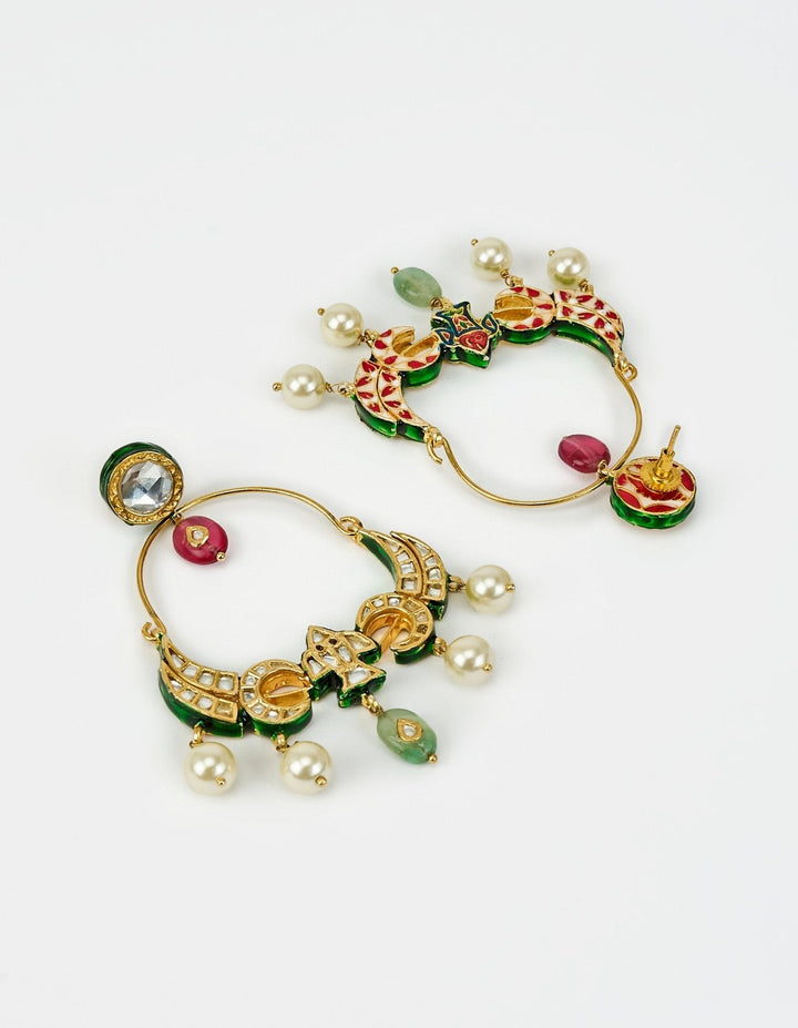 Gold Plated Multi Kundan Danglers Earrings Vivinia by Vidhi Mehra - Fabilicious Fashion