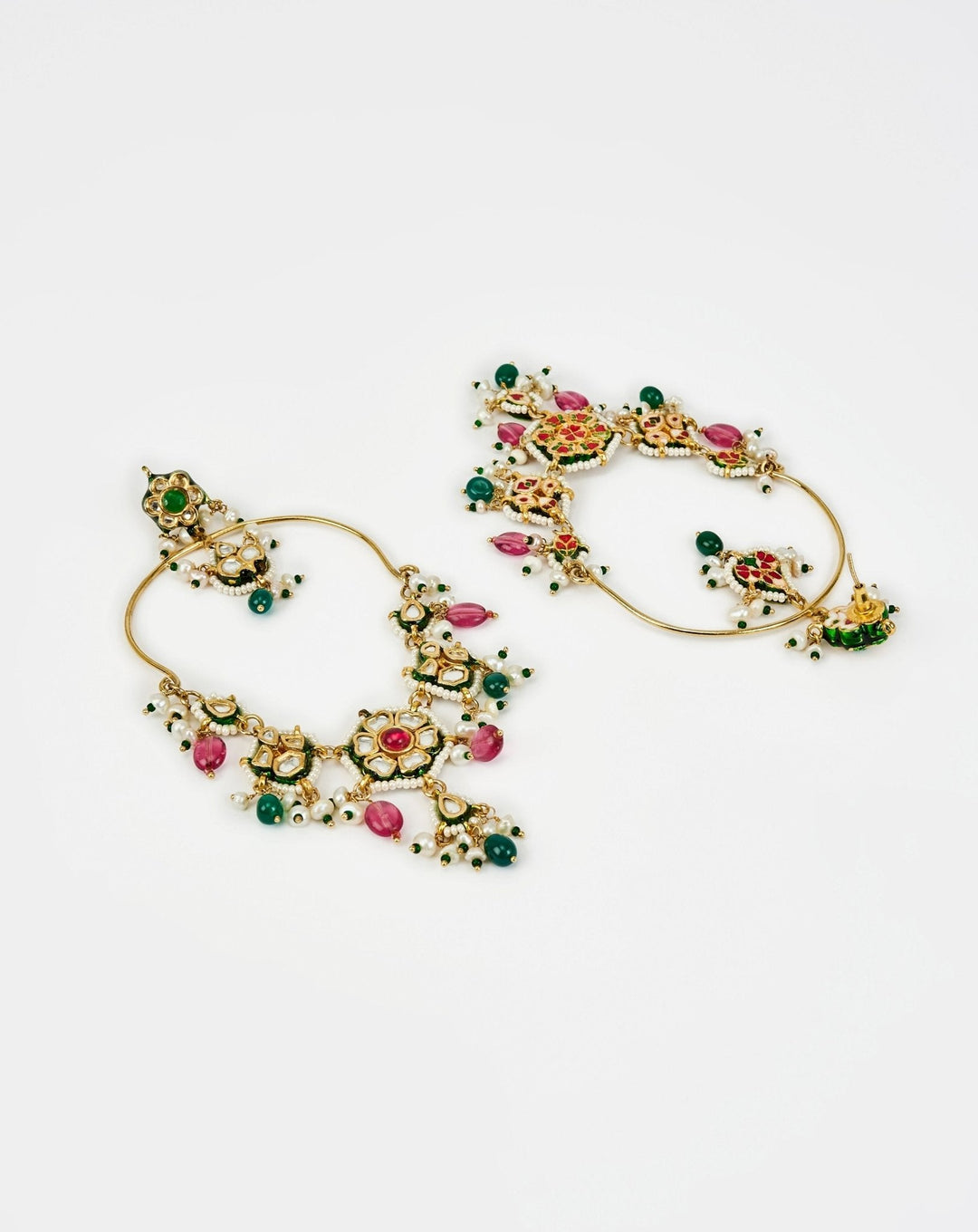 Gold Plated Multi Stone Kundan And Polki Danglers Earrings Vivinia by Vidhi Mehra - Fabilicious Fashion