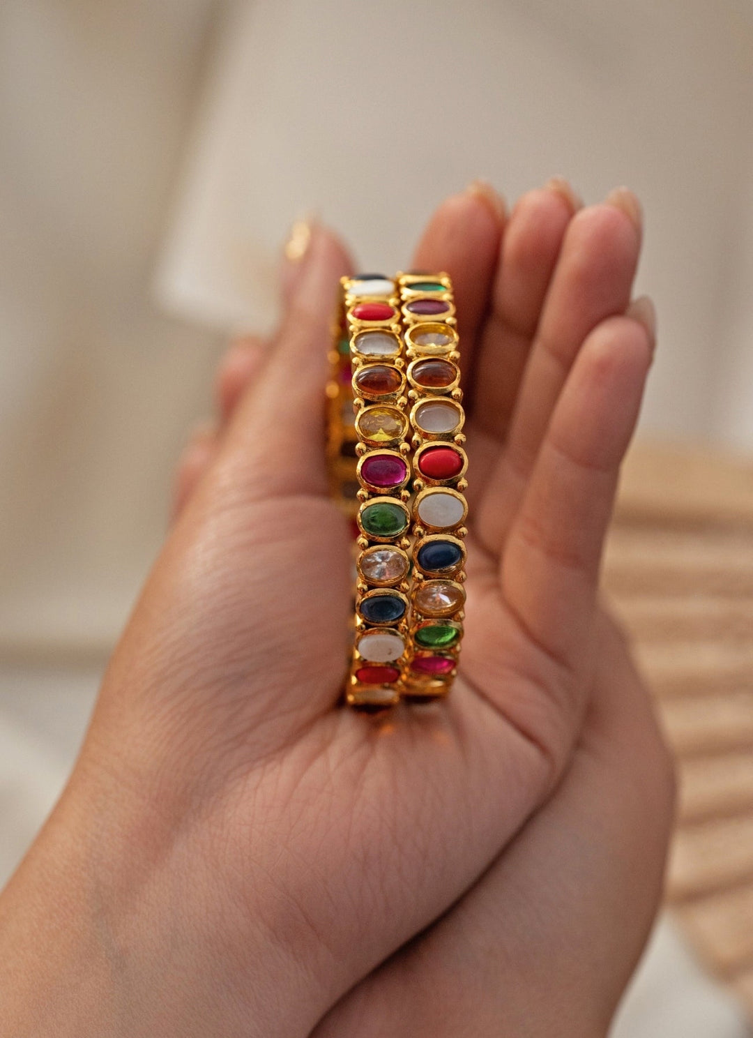 Do Taara Gold Plated Multicolor Bangle SetFabilicious Fashion
