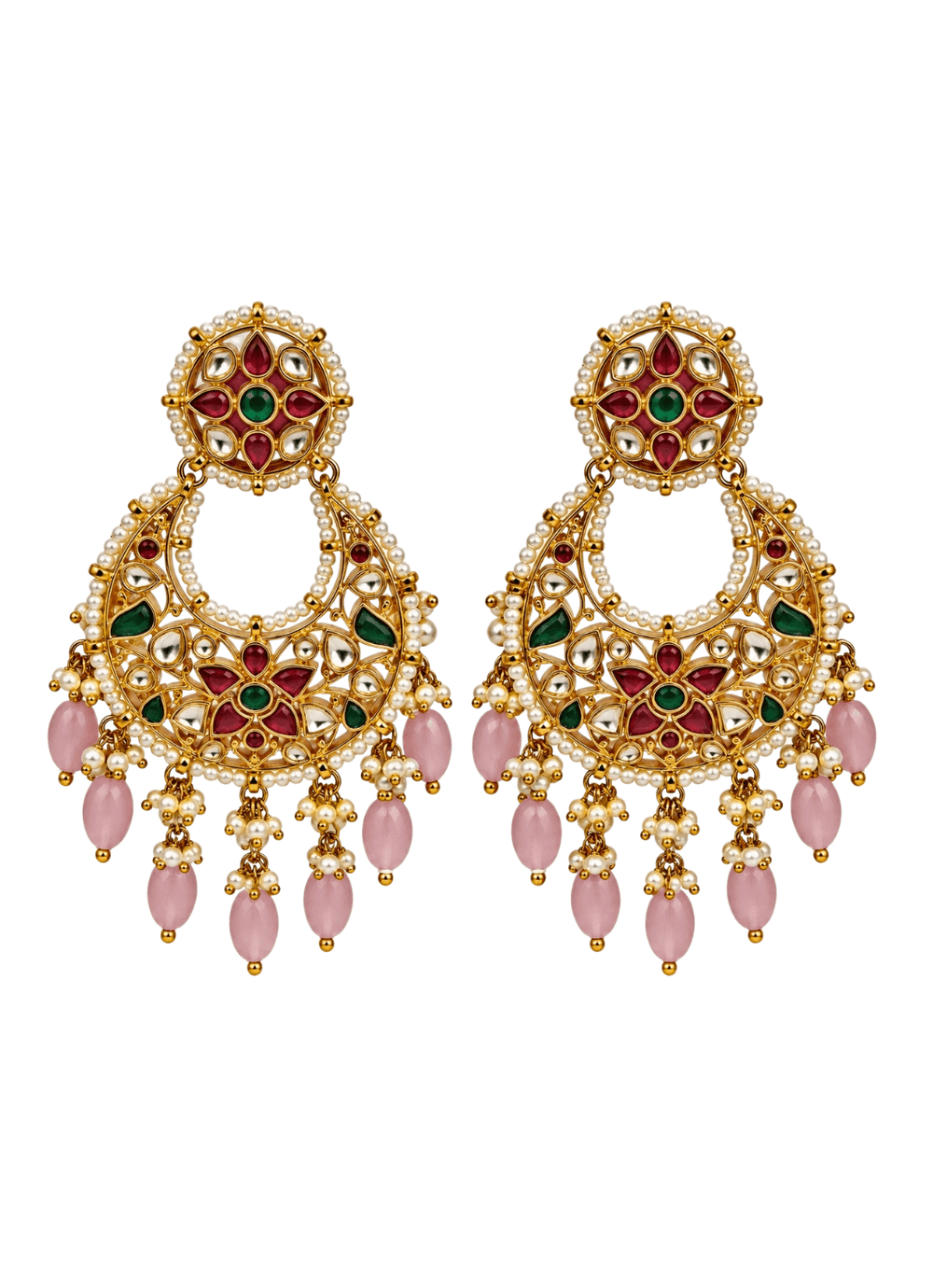 Vivinia By Vidhi Mehra Gold Plated Multicolor Kundan ChandbaliFabilicious Fashion