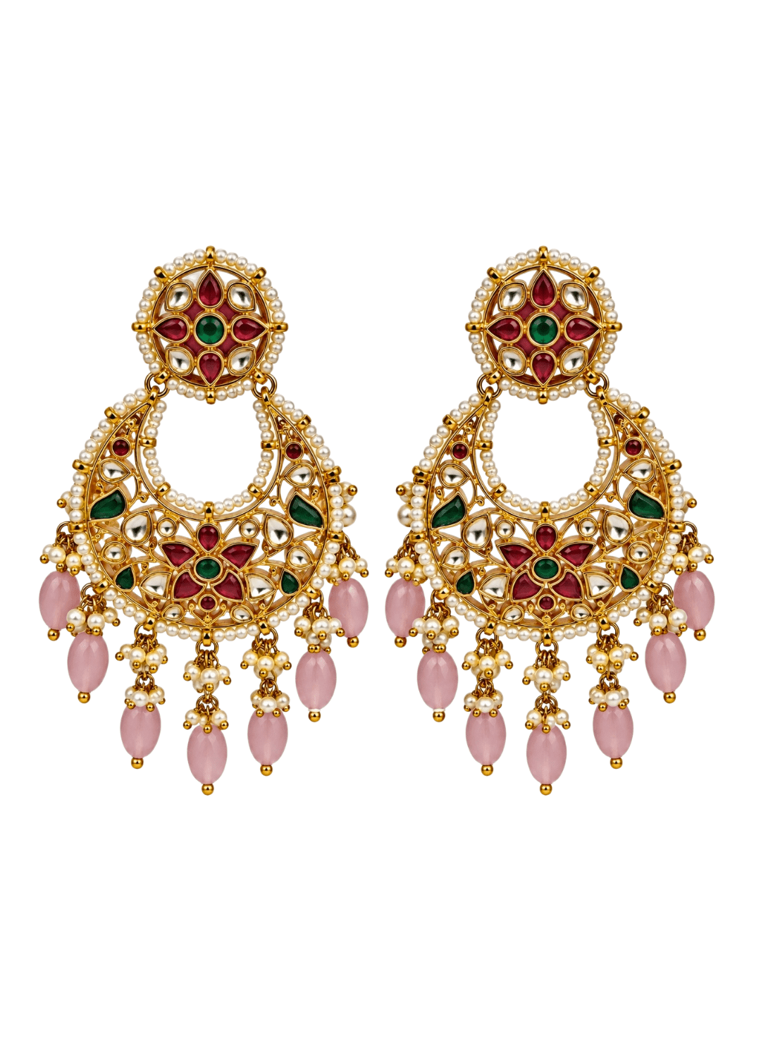 Vivinia By Vidhi Mehra Gold Plated Multicolor Kundan ChandbaliFabilicious Fashion