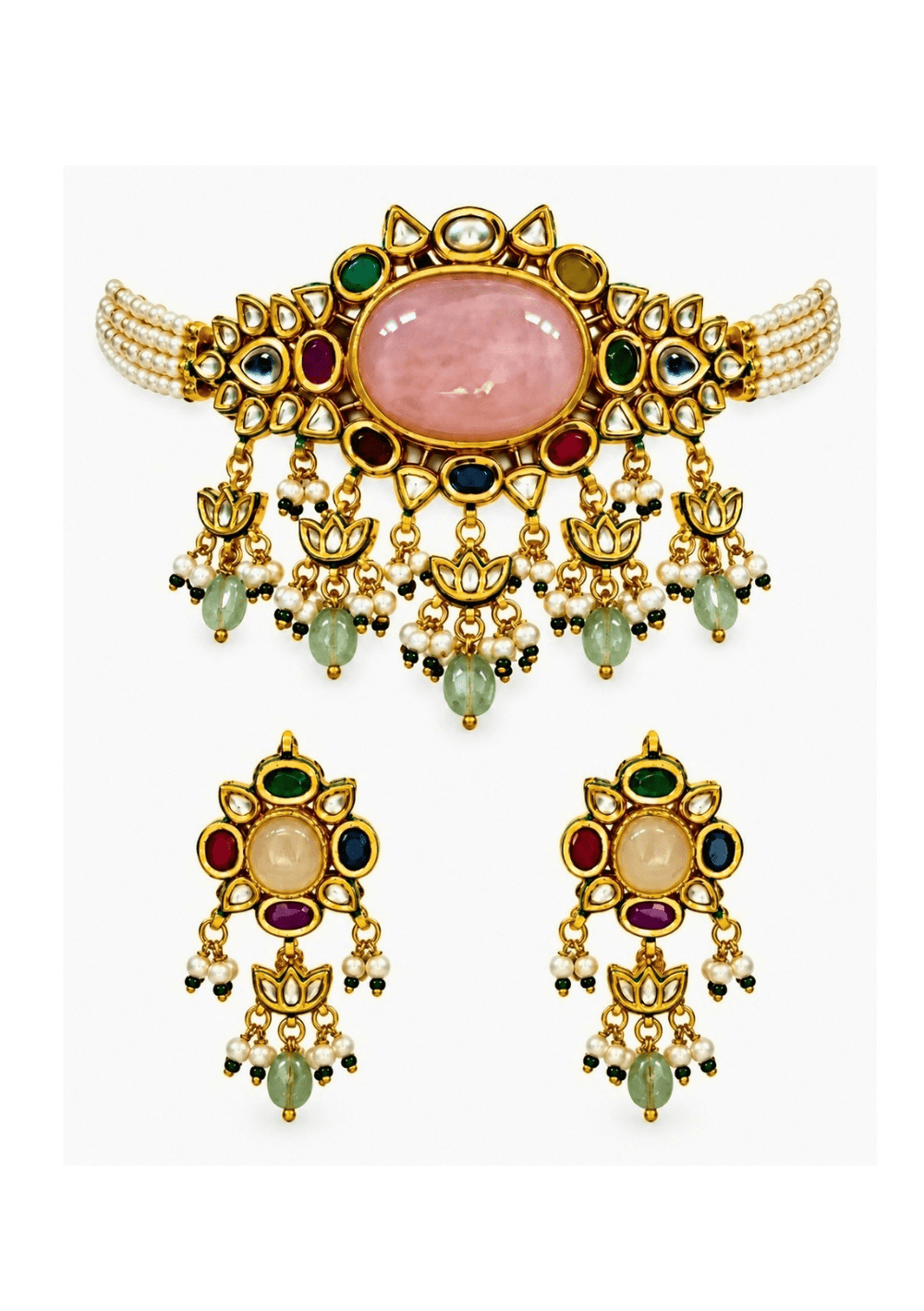 Vivinia By Vidhi Mehra Gold Plated Pearl And Kundan Choker SetFabilicious Fashion