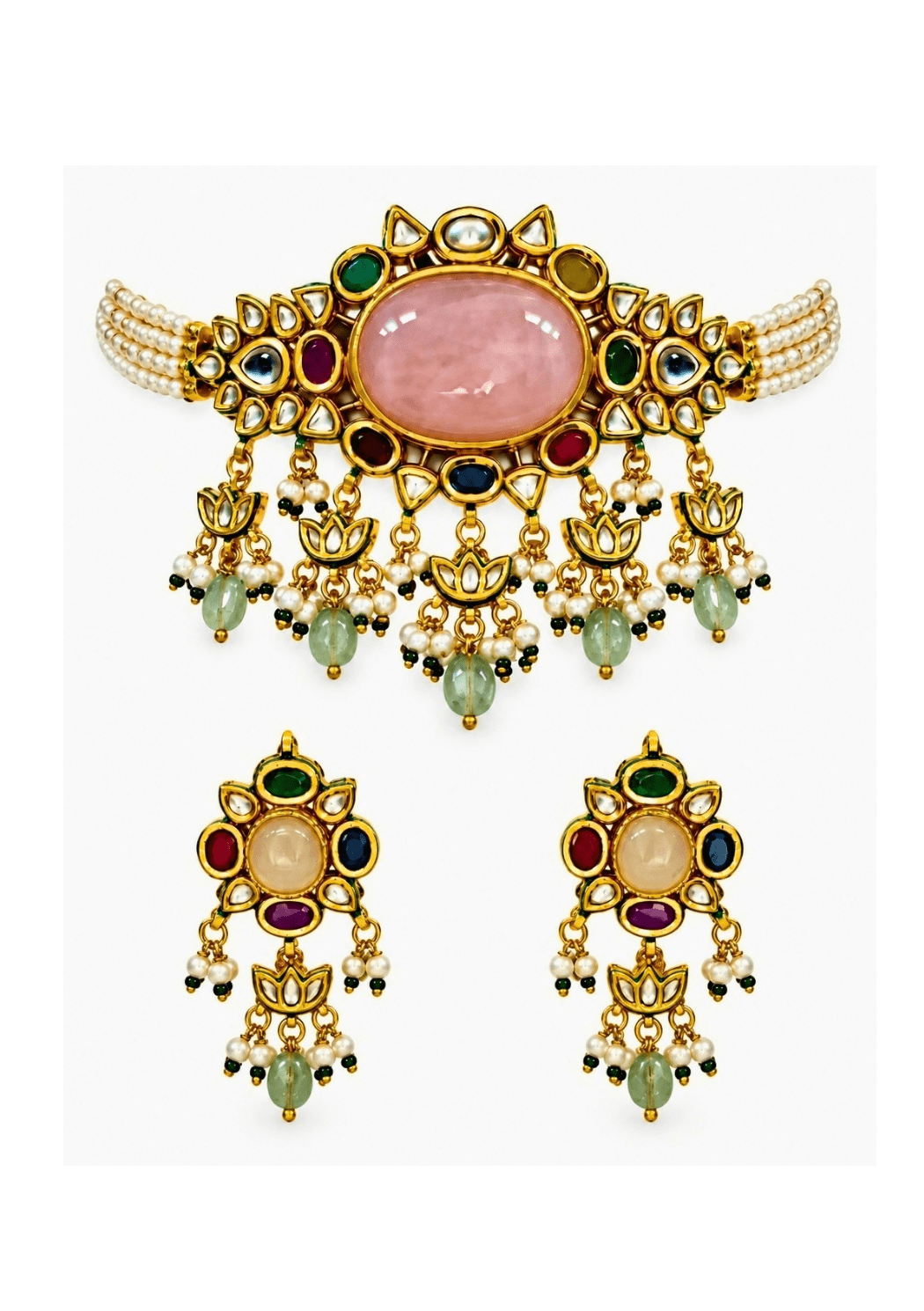 Vivinia By Vidhi Mehra Gold Plated Pearl And Kundan Choker SetFabilicious Fashion