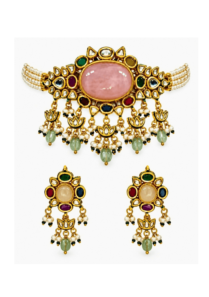 Vivinia By Vidhi Mehra Gold Plated Pearl And Kundan Choker SetFabilicious Fashion