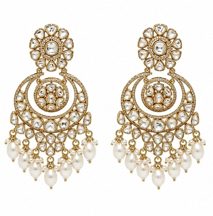 Vivinia By Vidhi Mehra Gold Plated Pearl ChandbaaliFabilicious Fashion