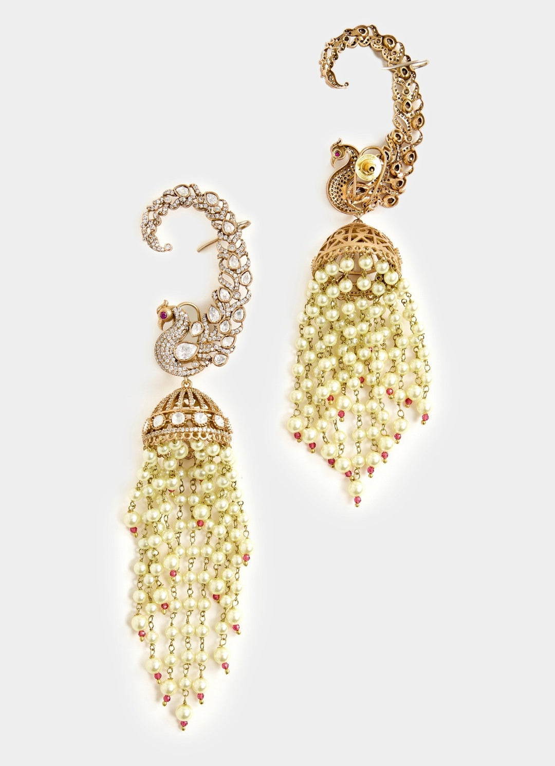 Gold Plated Pearl Drop Chandelier Earrings Vivinia By Vidhi Mehra - Fabilicious Fashion
